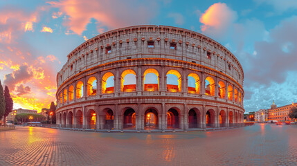 Iconic Rome Landmarks: Historic Squares in Gold and Silver - obrazy, fototapety, plakaty
