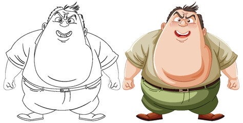 Two-stage transformation of a man getting fit