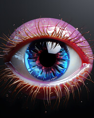 Colorful Eye. Fiction Multicolored Eyeball