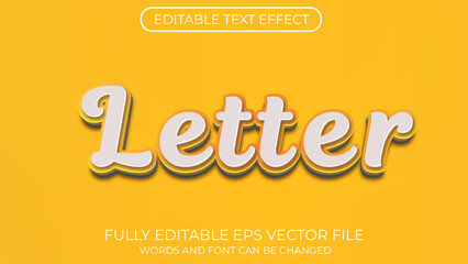 Letter editable text effect. Editable text style effect