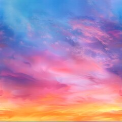 Naklejka na ściany i meble Colorful Sunset Sky in Digital Art