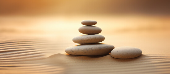 Fototapeta na wymiar stack of pebbles rock, serenity and calm concept background
