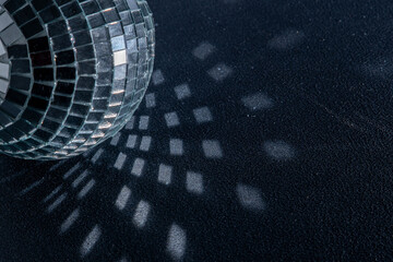 Mirror disco ball. Black background