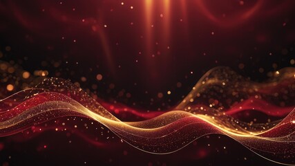Abstract golden background, golden wallpaper, blue wavy website banner, golden wallpaper and particles background, glowing wavy lines wallpaper, red background