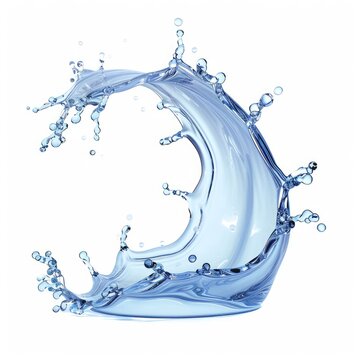 recommend clip art: 3d render, blue wave, water wavy splash clip art isolated on white background. Natural splashing liquid shape, Generative AI