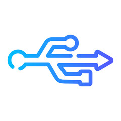 usb flash drive Line Gradient Icon