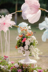 Stunning outdoor wedding  flower decor