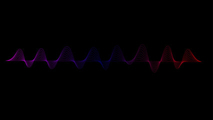 Black sound waves. Abstract music wave, radio signal frequency and digital voice visualisation. Tune equalizer vector set. Monochrome volume audio lines, soundwaves rhythm frequency vector illustratio