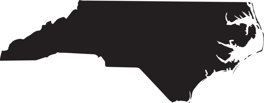 North Carolina map. Blank vector map of the Us State. Borders of North Carolina for your infographic. 