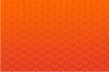 Vector abstract orange background frame from geometric shapes. Islamic ornament. Arrow triangle pattern, particles, molecules, fragments. Poster for technology, islamic, presentation, business.