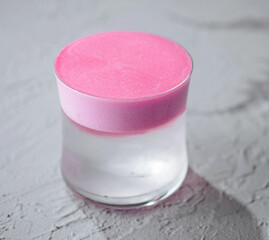 Pineapple cocktails with pink foam