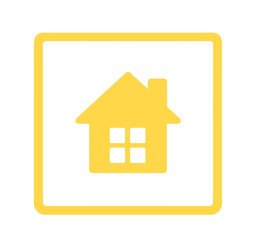 シンプルな黄色の家マーク