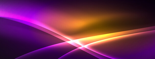 Neon light glowing waves and lines background set for wallpaper, business card, cover, poster, banner, brochure, header, website