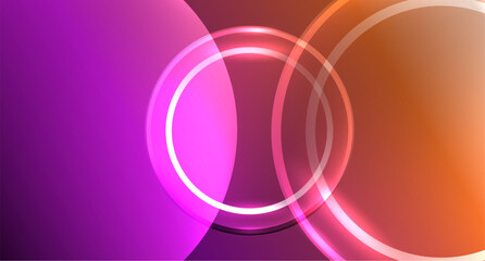 Neon glass circle copyspace for your text or product presentation geometric background. Vector illustration For Wallpaper, Banner, Background, Card, Book Illustration, landing page