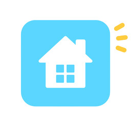 シンプルな水色の家マーク
