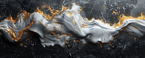 White paint on black marble. Created with Ai