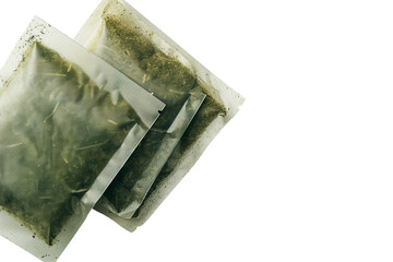 Harmony with Green Tea Bags On Transparent Background.
