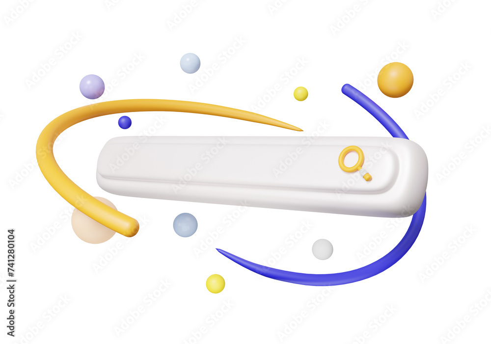 Aufkleber search bar floating on isolated background. knowledge information networking concept. seo or search 