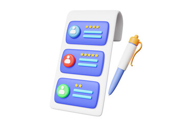 Certificate profile star rating score best employment recruitment agency list job interview experience candidates performance management resume human resources searching. 3d render