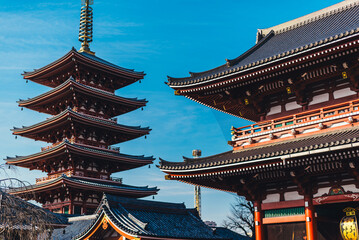 Fototapeta na wymiar Senso-ji Temple, the oldest temple located in Tokyo
