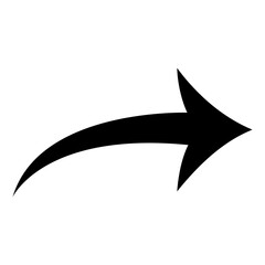 Bent arrow pointing right, Curved arrow share icon