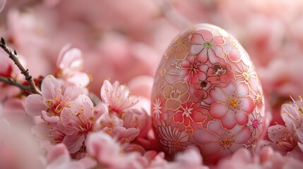 Decorative easter egg with floral pattern