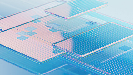 Abstract gradient glass background 3d rendering 3d illustration Abstract flowing transparent glass