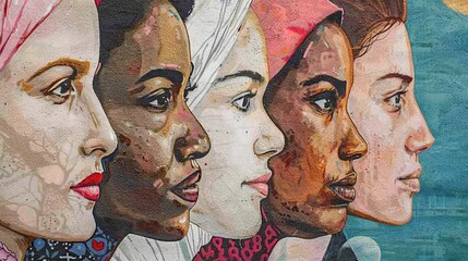 Illustrative photos made with watercolors containing women's stories, to commemorate Women's Day