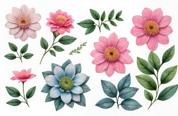 pink and white flowers