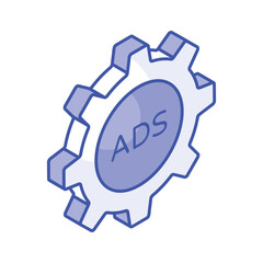 Ads management isometric vector design ready for premium use