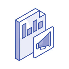 Creatively Designed marketing analysis isometric vector design