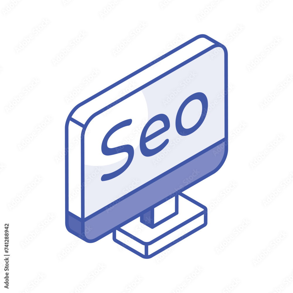 Wall mural search engine optimization isometric vector design