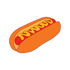 hotdog icon Cartoon Vector illustration Isolated on White Background