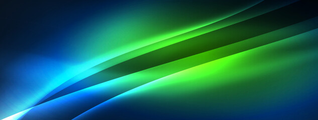 Neon light glowing waves and lines background set for wallpaper, business card, cover, poster, banner, brochure, header, website
