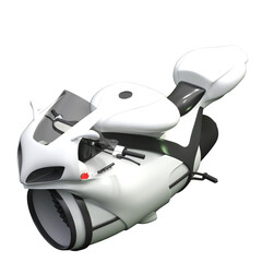 Futuristic flying motorcycle