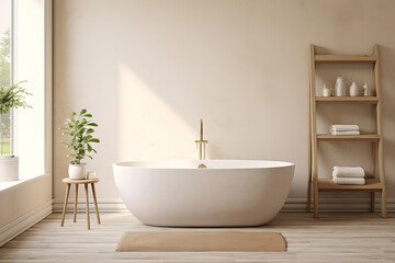 Fototapeta na wymiar bathroom with bathtub.