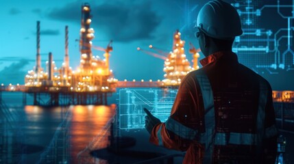 The busy engineer oversaw the operation of the oil rig, fueling the engine of the nearby oil refinery and monitoring the pipeline to the petrochemical plant, all while ensuring minimal impact on the e