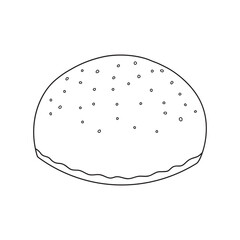 Hand drawn coffee bun icon Cartoon Vector illustration Isolated on White Background