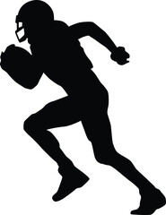 American football player silhouette illustration full body