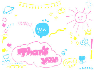 手描きチョークアートイラストセット