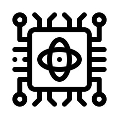 quantum computing line icon