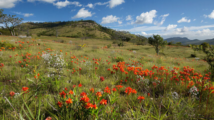 Profusion of flowers in the cerrado.