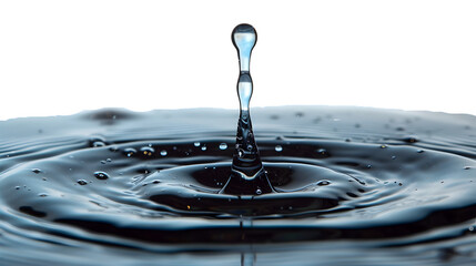 Droplet of Water with Ripple Effect Placed on Transparent Background, Hand Edited Generative AI
