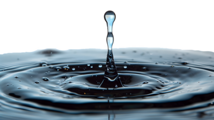 Droplet of Water with Ripple Effect Placed on Transparent Background, Hand Edited Generative AI