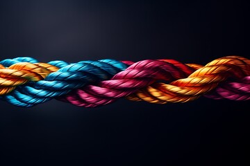 A rope with bold colors, embodying diversity and unity.