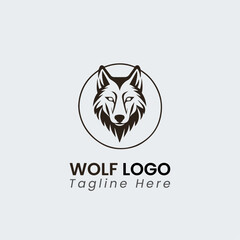 wolf logo design icon template