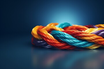Celebrating diversity and unity with a colorful rope.