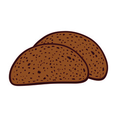 rye bread icon Cartoon Vector illustration Isolated on White Background