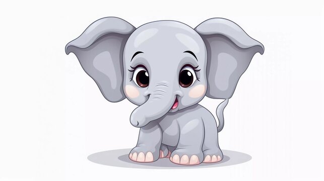 Cute Elephant With Icon Vector Cartoon Illustration