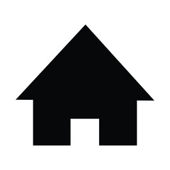House icon, home symbol, Vector isolated flat illustration. Side view. Real estate with white artboard.